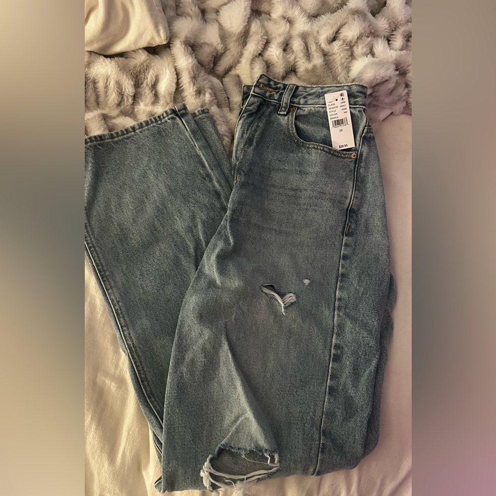 PACSUN Eco Light Blue Ripped 90s Boyfriend Jeans